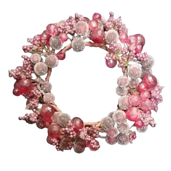 Set of 2 Candle Holder Base Decor Wreath Wraps Vintage - Picture 6 of 7